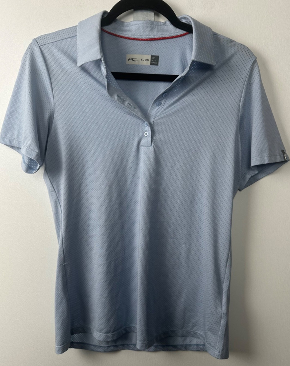 Kjus Womens Eve Golf Polo Short Sleeve Button Shirt Blue Size 36 Small E5